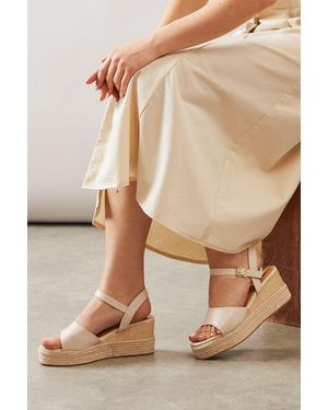 Wallis Roxy Faux Leather High Wedge Sandals - Natural
