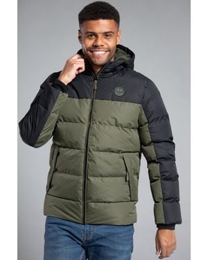 Tokyo Laundry Colourblock Two Tone Hooded Padded Jacket - Grey