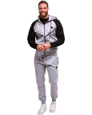 KAM Jeanswear Kam Two Piece Tracksuit Hoodie & Jogger Set - Black