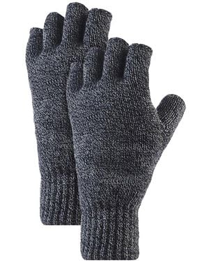 Heat Holders Fingerless Gloves With Thermal Fleece Lining Material - Blue