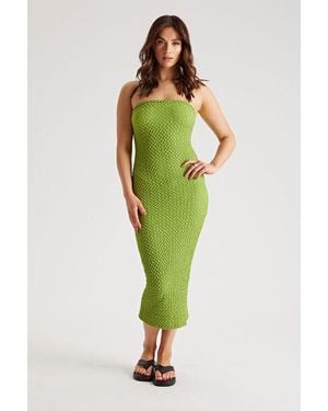 Urban Bliss Textured Bandeau Midi Dress - Green