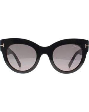Tom Ford Cat Eye Shiny Smoke Mirror Lucilla Ft1063 - Black