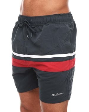 Ben Sherman Vilanculas Zwemshort In Marine Rood Met - Grijs