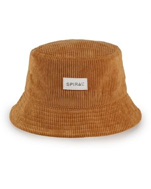 Spiral Accessories Wordmark Ribbed Cord Effect Bucket Hat - Brown