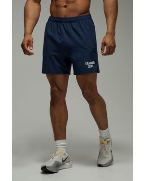 BoohooMAN Training Dept Stretch Woven 5Inch Short - Blue