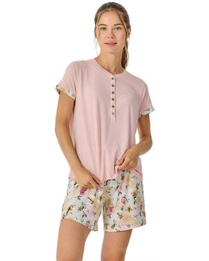 J&j Brothers Summer Short Sleeve Pyjamas Jjb31 - Pink