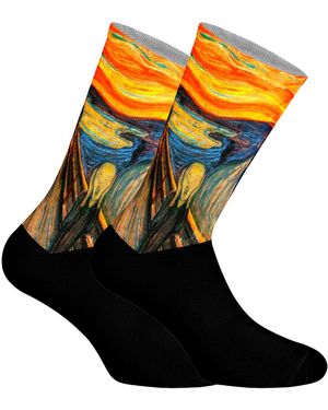 Jenes Socks Elastic Printed Long - Black