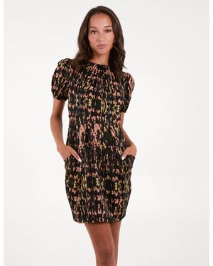 Blue Vanilla Crew Neck Tulip Dress - Black