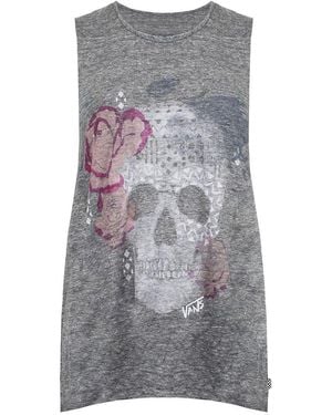 Vans Off The Wall Sketchy Skull Top Cotton - Grey