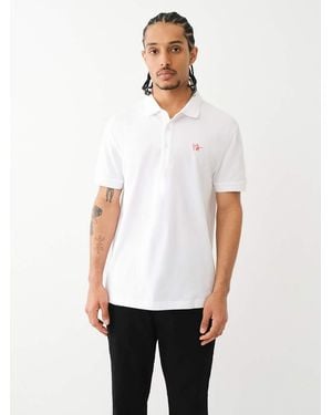 TRUE RELIGION Relaxed Buddha Patch Polo - White
