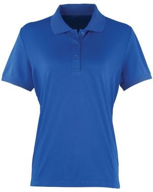 PREMIER Ladies Coolchecker Short Sleeve Pique Polo T-Shirt (Royal) - Blue