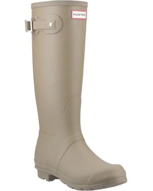 HUNTER Original Lang Rubber Dames Wellington Laarzen - Bruin