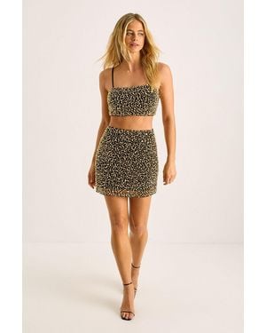 Nasty Gal Stud Embellished Mini Skirt - Metallic