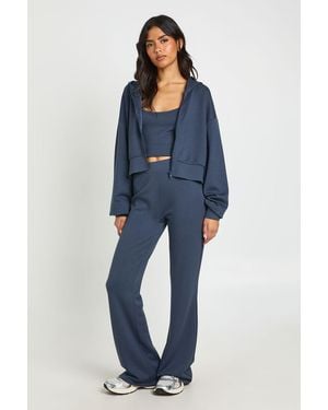 Boohoo Soft Touch 3 Piece Tracksuit Set - Blue