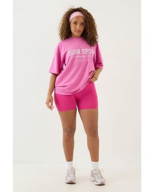 DSGN Studio Sport Training Club Overdyed Oversized T-Shirt - Pink