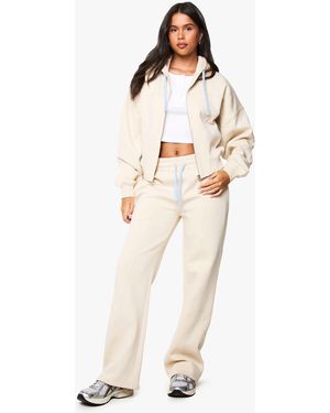 Boohoo Seam Detail Wide Leg Jogger - Natural