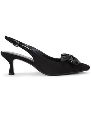 KG by Kurt Geiger Suedette Tilly Bow Gem Heels - Black