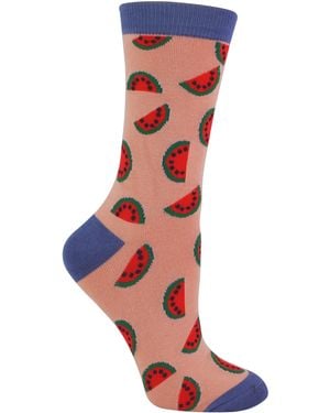 Miss Sparrow Novelty Funny Fruit Socks - Red