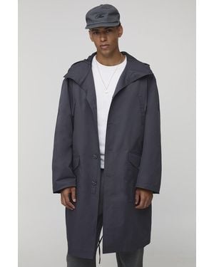 BoohooMAN Regular Fit Long Length Hooded Parka Jacket - Blue