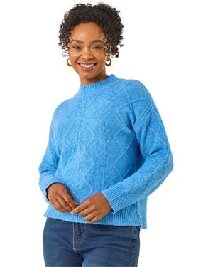 Roman Petite Cable Knit Jumper - Blue