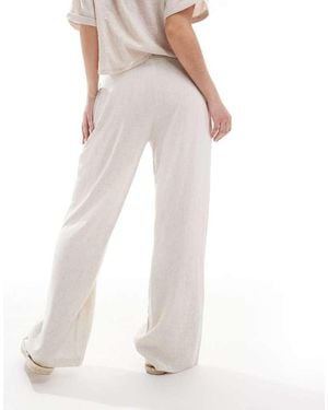 Miss Selfridge Linen Blend Tailored Wide Leg Trousers - White