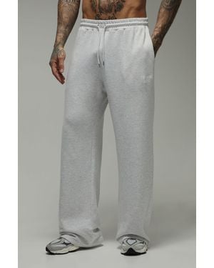 BoohooMAN Tall Training Dept Wide Leg Loopback Jogger - Grey