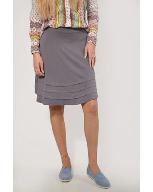 Secret Label Stuff Wide Tuck Border Skirt Viscose - Grey