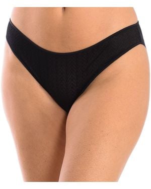 Selene Micro Tulle Bikini Bottom With Herringbone Design For Model 3095. Elegant, Soft And A Perfect Fit - Black