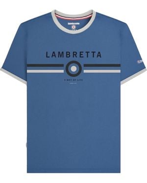 Lambretta Target Ringer T-Shirt (Moonlight Ocean) - Blue
