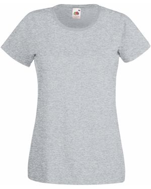 Fruit Of The Loom Ladies/ Lady-Fit Valueweight Short Sleeve T-Shirt (Pack Of 5) (Heather) Cotton - Grey