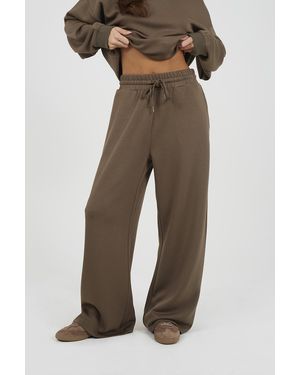 Brave Soul Wide Leg Scuba Joggers - Natural