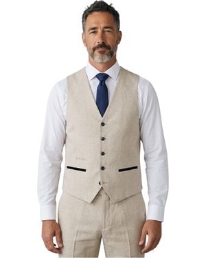 Paul Andrew Checked Tailored Fit Waistcoat - Grey
