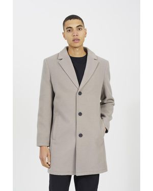 Brave Soul Single Breasted Formal Coat - Natural