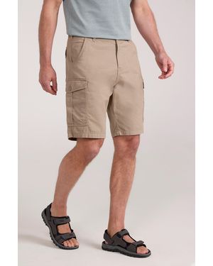 Mountain Warehouse 'Lakeside' Twill Cotton Cargo Shorts With Multiple Pockets - Natural