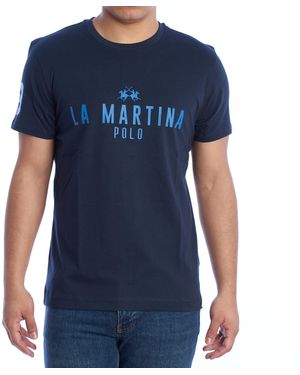 La Martina Ymr322-Js206 Regular Fit Short Sleeve T-Shirt - Blue