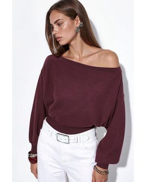 Busem Ribbed Crew Neck Jumper - Purple