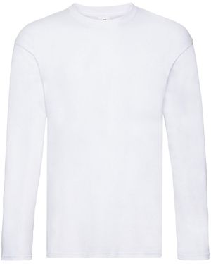 Fruit Of The Loom Original Long-Sleeved T-Shirt Cotton - White