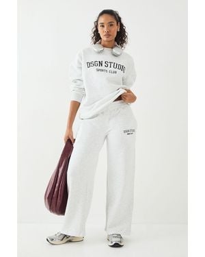 DSGN Studio Petite Applique Straight Leg Jogger - White