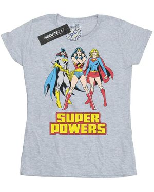 Dc Comics Wonder Super Power Groep Katoenen T-Shirt (Sportgrijs)