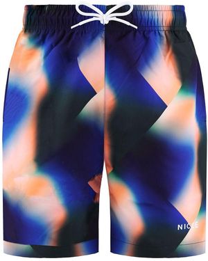 Nicce London Paradise Multicoloured Swim Shorts - Blue