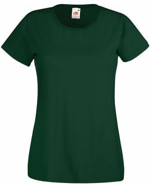 Fruit Of The Loom Ladies/ Lady-Fit Valueweight Short Sleeve T-Shirt (Pack Of 5) (Bottle) Cotton - Green