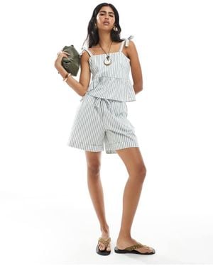 Pieces High Waist Short Co-Ord - White