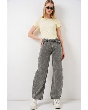 Bigdart High Waist Wide Leg Jeans - Grey