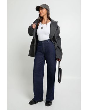 Boohoo High Waist Wide Leg Jean - Blue