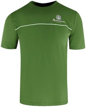 Aquascutum Active Piping Design Army T-Shirt Cotton - Green