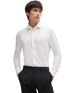 HUGO Slim Long-Sleeved Formal Shirt - White