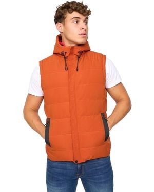 Crosshatch Kampleys Embossed Padded Gilet (Burnt) - Orange