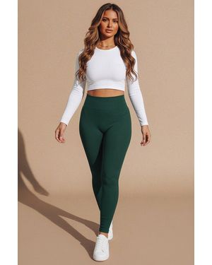 Femme Luxe Fleece High Waisted Leggings - Green