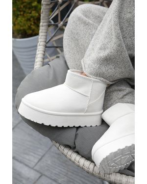 Where's That From Wheres 'Calla' Flatform Fur Lining Ankle Boot - Grey