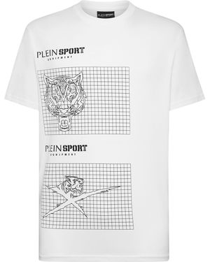 Philipp Plein T-shirt Ronde Hals Tiger - Wit